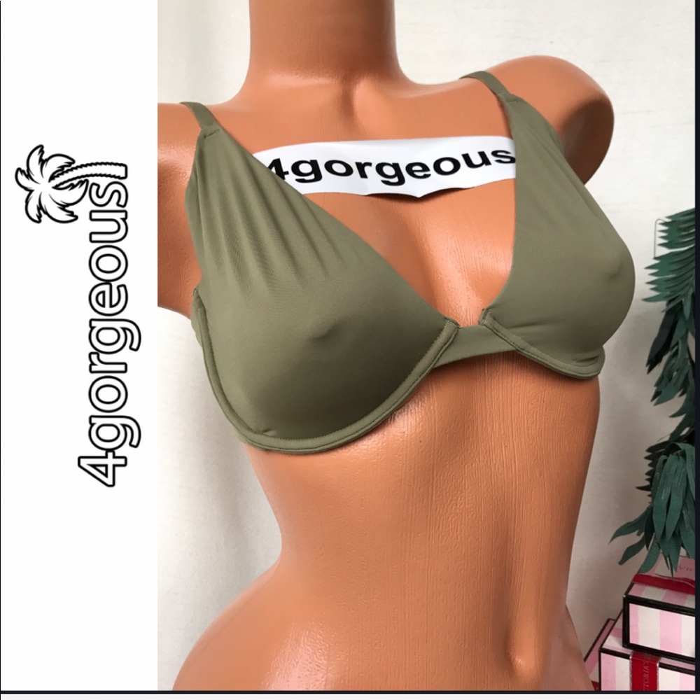 Victoria’s Secret 34 36 38 BODY BY VICTORIA PLUNGE UNLINED BRA ARMY